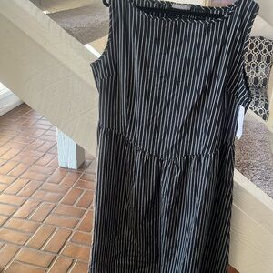 NWT Black and white striped midi dress XL